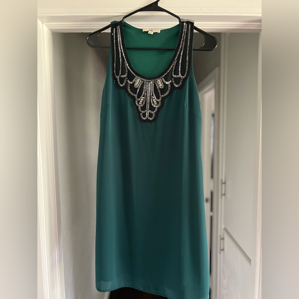 Emerald Green Gatsby Style cocktail dress